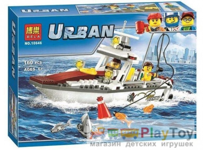 Конструктор Bela "Urban" (10646) Рыболовный катер, 160 деталей - Аналог City 60147