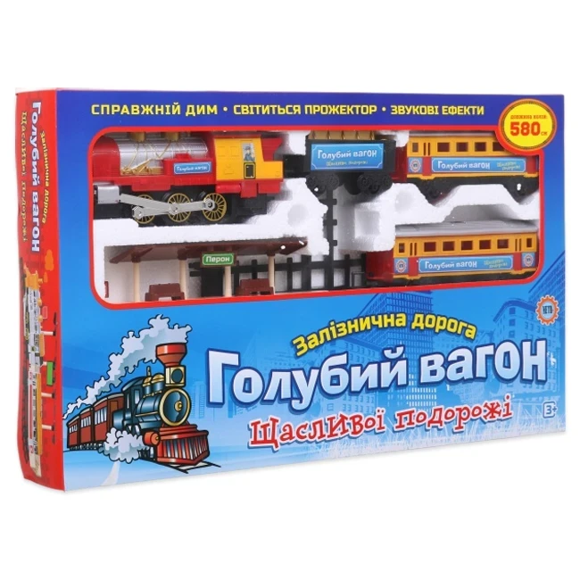 Железная дорога Голубой вагон 7015 (дым, 21 элемент, длина пути 580 см) Железная дорога Голубой вагон 7015 (дым, 21 элемент, длина пути 580 см)