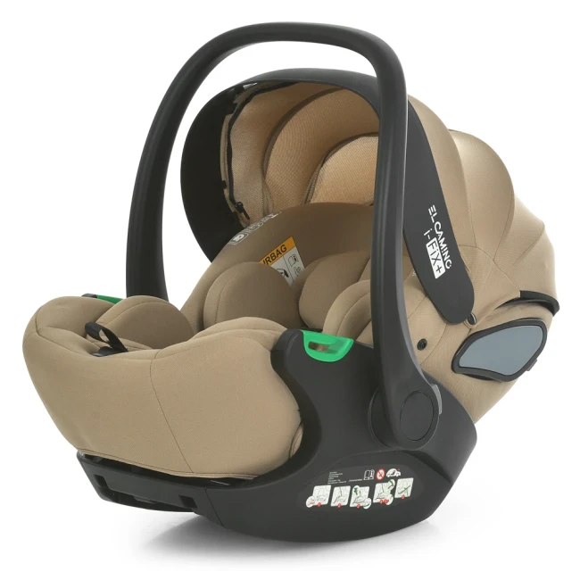 Автокресло бебикокон El Camino ME 1110 i-FIX+ Natural Beige для новорожденного