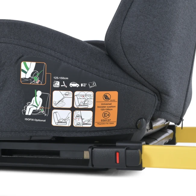 Автокресло-бустер El Camino ME 1112 i-GO Anthracite, Isofix, i-SIZE R129, 22-36 кг