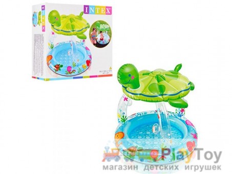 Детский надувной бассейн Intex (57119) с навесом 45 литров,102 x 107 см