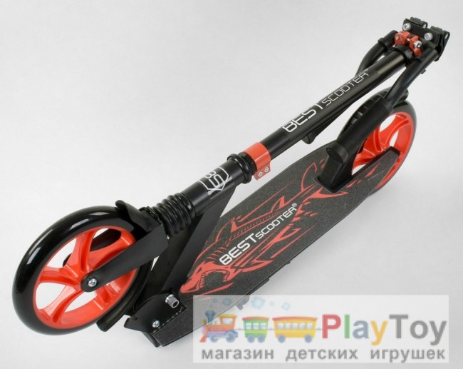 Самокат детский двухколесный Best Scooter (77449) "Shark", красный, амортизатор, колеса 200 - PU Самокат детский двухколесный Best Scooter (77449) "Shark", красный, амортизатор, колеса 200 - PU