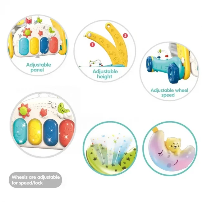 Ходунки-каталка коврик Rack & Walker 6015 2 в 1 (проектор звездного неба, звук, подсветка, пианино, ночник, 4 погремушки, пальчиковые игры) Ходунки-каталка коврик Rack & Walker 6015 2 в 1 (проектор звездного неба, звук, подсветка, пианино, ночник, 4 погремушки, пальчиковые игры)