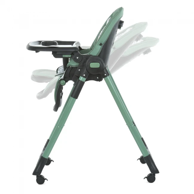 Стульчик для кормления El Camino ME 1037-B CRYSTAL Green (съемный столик, чехол, 4 колеса)