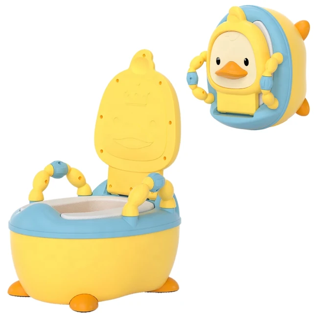 Детский портативный горшок Baby Comfort 8946 Утенок (складной, накладка, ёршик)