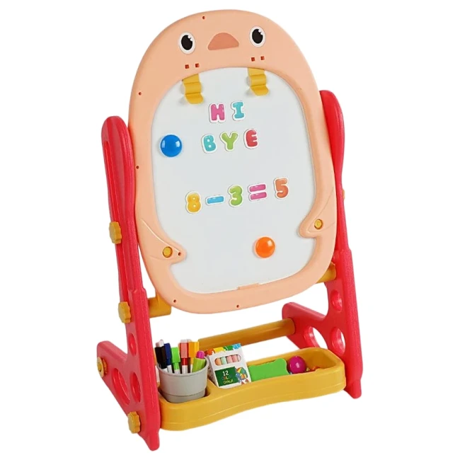 Дитячий мольберт 050-54 двосторонній (крейда, маркери, магніти, настільні ігри)