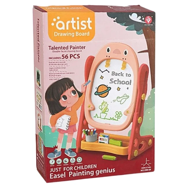 Дитячий мольберт 050-54 двосторонній (крейда, маркери, магніти, настільні ігри)