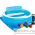Дитячий надувний басейн Intex 57190-2 Сімейний 224 х 216 х 76 см зі спинкою із кульками 10 шт підстилкою насосом