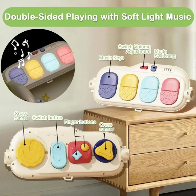 Ходунки-каталка коврик Walker Fitness 6666 3 в 1 (бизиборд, 4 погремушки-подвески, пианино, мелодии, подсветка)