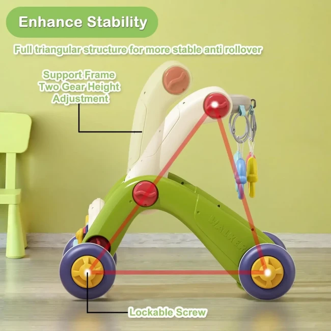 Ходунки-каталка коврик Walker Fitness 6666 3 в 1 (бизиборд, 4 погремушки-подвески, пианино, мелодии, подсветка)