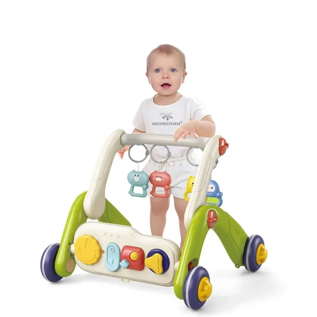 Ходунки-каталка коврик Walker Fitness 6666 3 в 1 (бизиборд, 4 погремушки-подвески, пианино, мелодии, подсветка)