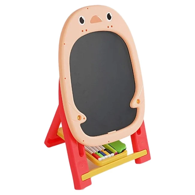 Дитячий мольберт 050-36 двосторонній (крейда, маркери, трафарет, настільні ігри)