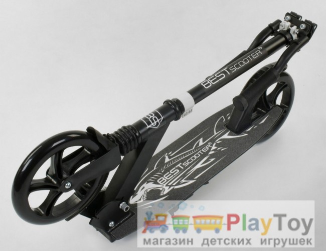 Самокат детский двухколесный Best Scooter (68848) "Shark", черный, амортизатор, колеса PU-200