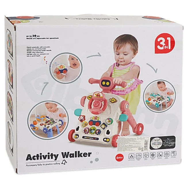 Ходунки-каталка Activity Walker 6044 3 в 1 (игровой столик, музыкальная машинка, звук, подсветка, руль, шестерни, сортер) Ходунки-каталка Activity Walker 6044 3 в 1 (игровой столик, музыкальная машинка, звук, подсветка, руль, шестерни, сортер)