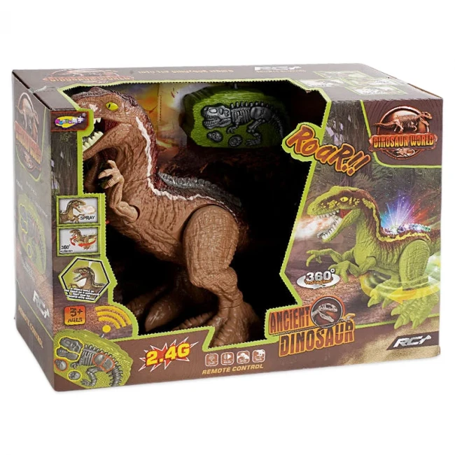 Робот динозавр Тираннозавр NY 057 A1 на радиоуправлении (38 см, аккумулятор, свет, звук, парогенератор)