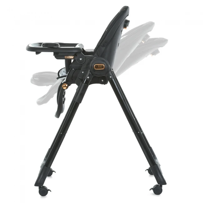 Стульчик для кормления El Camino ME 1037-B CRYSTAL Black Gold (съемный столик, чехол, 4 колеса)