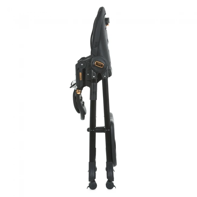 Стульчик для кормления El Camino ME 1037-B CRYSTAL Black Gold (съемный столик, чехол, 4 колеса)