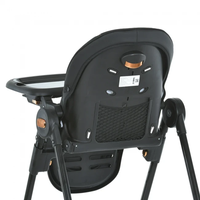 Стульчик для кормления El Camino ME 1037-B CRYSTAL Black Gold (съемный столик, чехол, 4 колеса)