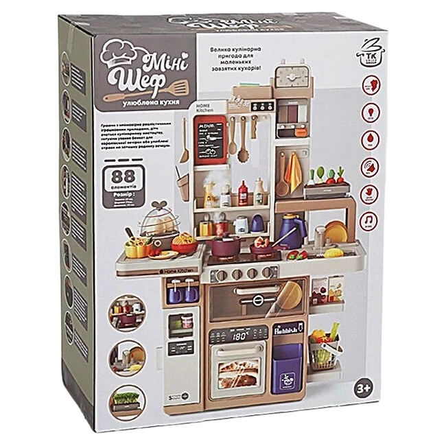 Детская кухня TK Group TK-20819 (высота 69 см, свет, звук, вода, парогенератор, яйцеварка)