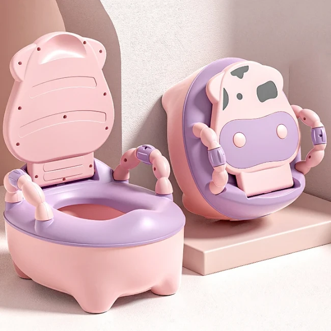 Детский портативный горшок Baby Comfort 8947 Коровка (складной, накладка, ёршик)