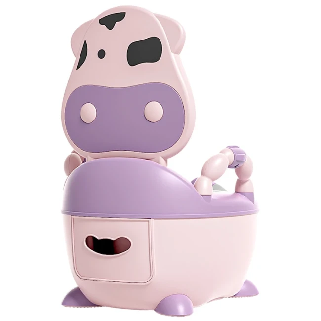 Детский портативный горшок Baby Comfort 8947 Коровка (складной, накладка, ёршик)