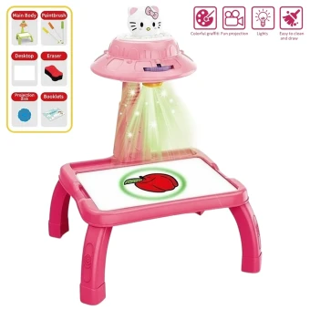 Дитячий столик проектор для малювання ZF 1004 (підсвічування, фломастери, диски з картинками)