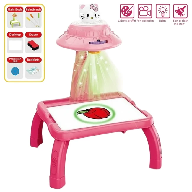 Дитячий столик проектор для малювання ZF 1004 (підсвічування, фломастери, диски з картинками)