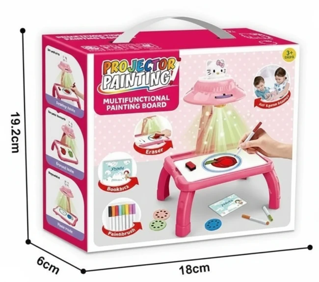 Дитячий столик проектор для малювання ZF 1004 (підсвічування, фломастери, диски з картинками)