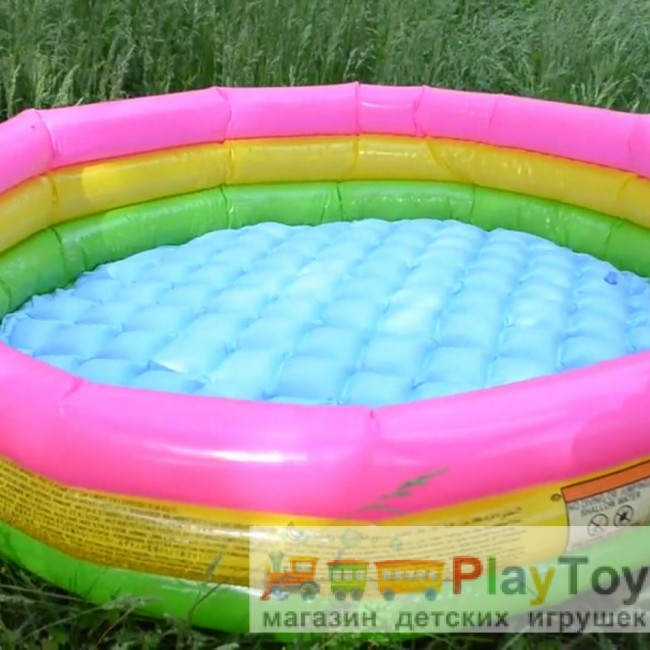 Дитячий надувний басейн Intex 57412 Райдужний 114 х 25 см
