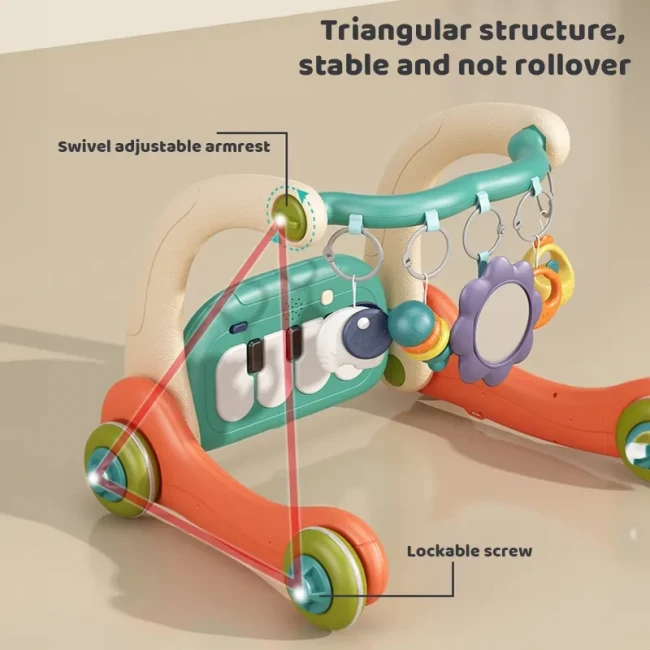 Ходунки-каталка коврик Walker Fitness 6660 3 в 1 (бизиборд, 3 погремушки-подвески, зеркало, пианино, мелодии, подсветка) Ходунки-каталка коврик Walker Fitness 6660 3 в 1 (бизиборд, 3 погремушки-подвески, зеркало, пианино, мелодии, подсветка)
