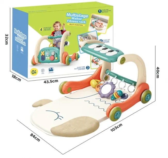 Ходунки-каталка коврик Walker Fitness 6660 3 в 1 (бизиборд, 3 погремушки-подвески, зеркало, пианино, мелодии, подсветка) Ходунки-каталка коврик Walker Fitness 6660 3 в 1 (бизиборд, 3 погремушки-подвески, зеркало, пианино, мелодии, подсветка)