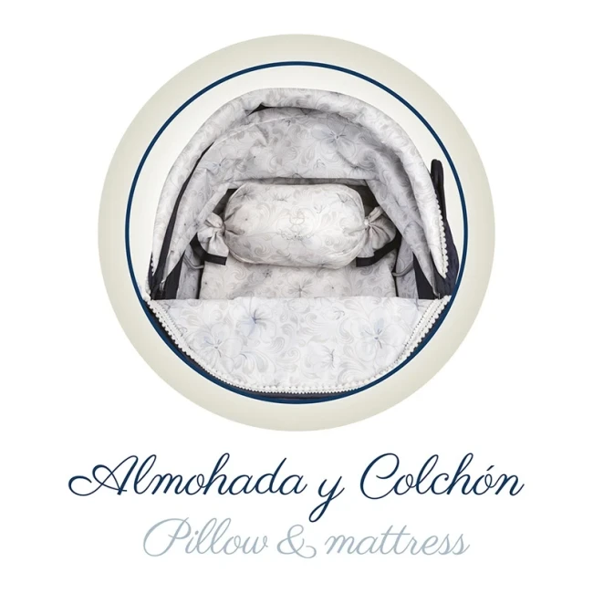 Коляска для ляльок DeCuevas 80044 Vintage (класична, кошик, сумка, подушка)