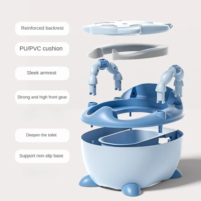 Детский портативный горшок Baby Comfort 8948 Жабка (складной, накладка, ёршик)