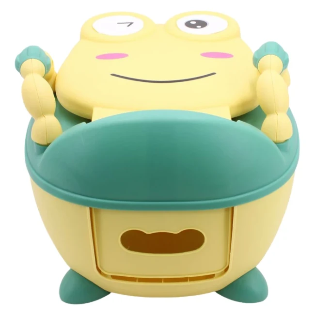 Детский портативный горшок Baby Comfort 8948 Жабка (складной, накладка, ёршик)