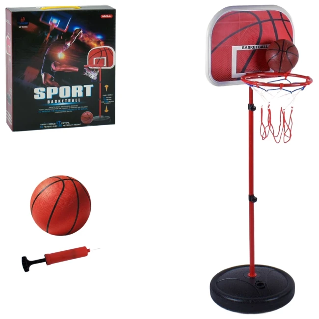 Баскетбольное кольцо НА 8808 (на стойке до 116 см, щит, сетка, мяч, насос)