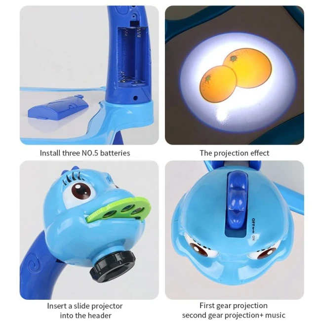 Дитячий столик проектор для малювання YM 6886 (підсвічування, музика, фломастери, диски з картинками)