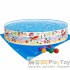 Басейн дитячий каркасний Intex 56451-2 Пляж на мілководді 152 х 25 см з кульками 10 шт підстилкою