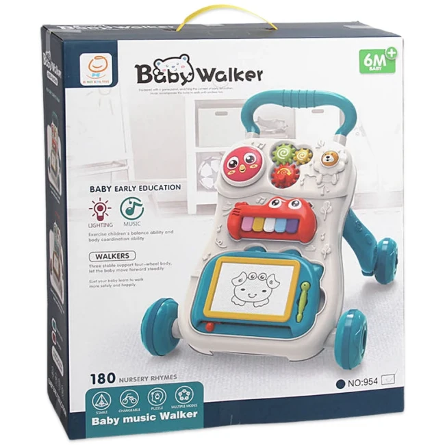 Ходунки-каталка Baby Walker 954 (мелодии, пианино, шестерни, дощечка для рисования) Ходунки-каталка Baby Walker 954 (мелодии, пианино, шестерни, дощечка для рисования)