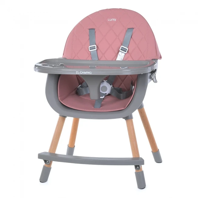Стульчик для кормления El Camino ME 1111 LUMI Pink (съемный столик, чехол)