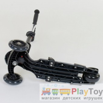 Самокат-беговел детский трехколесный Best Scooter (35110) 5 в 1,  есть подсветка колес, PU-колеса, абстракция