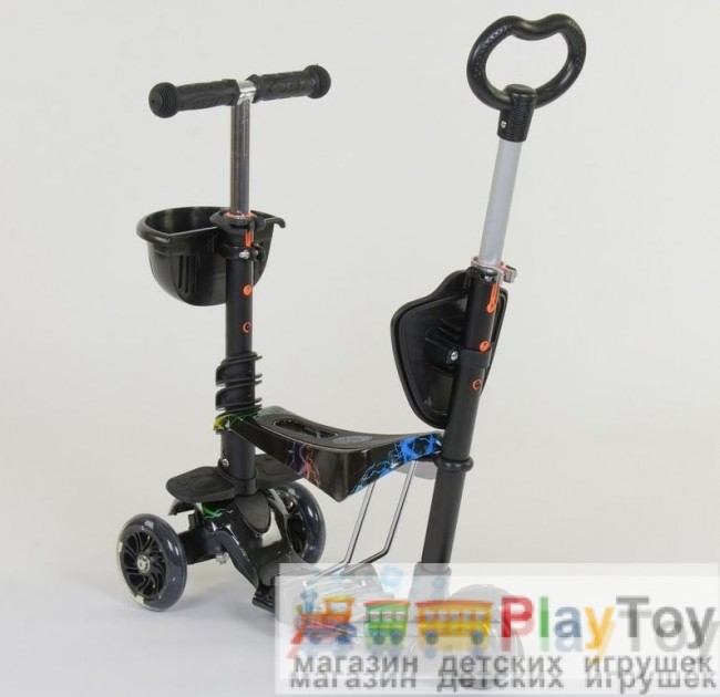 Самокат-беговел детский трехколесный Best Scooter (35110) 5 в 1, есть подсветка колес, PU-колеса, абстракция Самокат-беговел детский трехколесный Best Scooter (35110) 5 в 1, есть подсветка колес, PU-колеса, абстракция