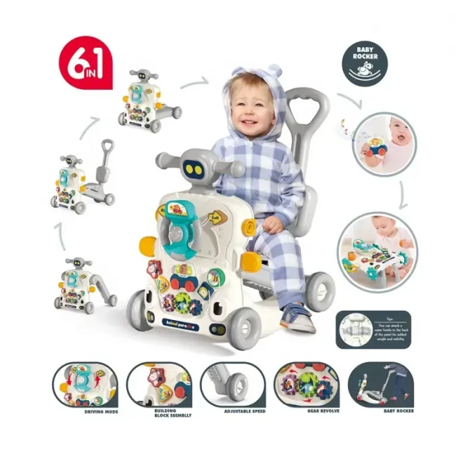 Ходунки-каталка Activity Walker 6036 6 в 1 (подсветка, звук, мелодии, пискавка, пальчиковые игры, сортировка по формам) Ходунки-каталка Activity Walker 6036 6 в 1 (подсветка, звук, мелодии, пискавка, пальчиковые игры, сортировка по формам)