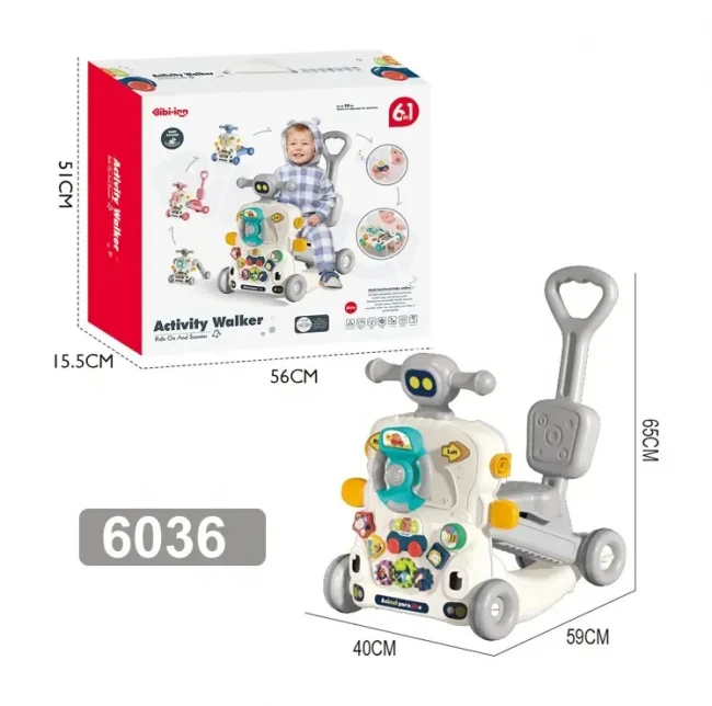 Ходунки-каталка Activity Walker 6036 6 в 1 (подсветка, звук, мелодии, пискавка, пальчиковые игры, сортировка по формам) Ходунки-каталка Activity Walker 6036 6 в 1 (подсветка, звук, мелодии, пискавка, пальчиковые игры, сортировка по формам)