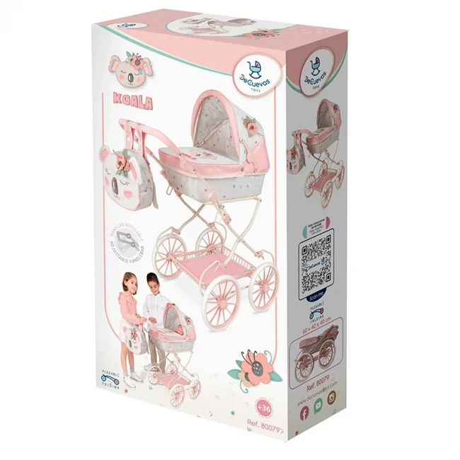 Коляска для ляльок DeCuevas 80079 Koala (класична, кошик, рюкзак)