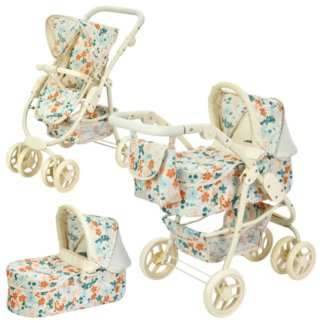 Коляска для кукол Melogo 9662M 3в1 (трансформер, люлька-переноска, корзинка, сумка) Коляска для кукол Melogo 9662M 3в1 (трансформер, люлька-переноска, корзинка, сумка)