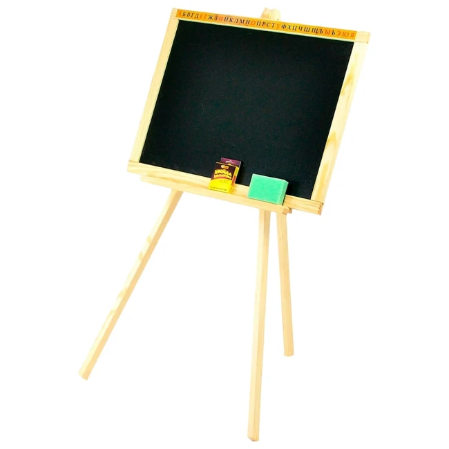 Дитячий мольберт Мася 030 двосторонній, дерев'яний (магнітний, поличка)