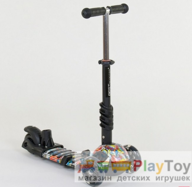 Самокат-беговел детский трехколесный Best Scooter (34760) 5 в 1, есть подсветка колес, PU-колеса, абстракция Самокат-беговел детский трехколесный Best Scooter (34760) 5 в 1, есть подсветка колес, PU-колеса, абстракция