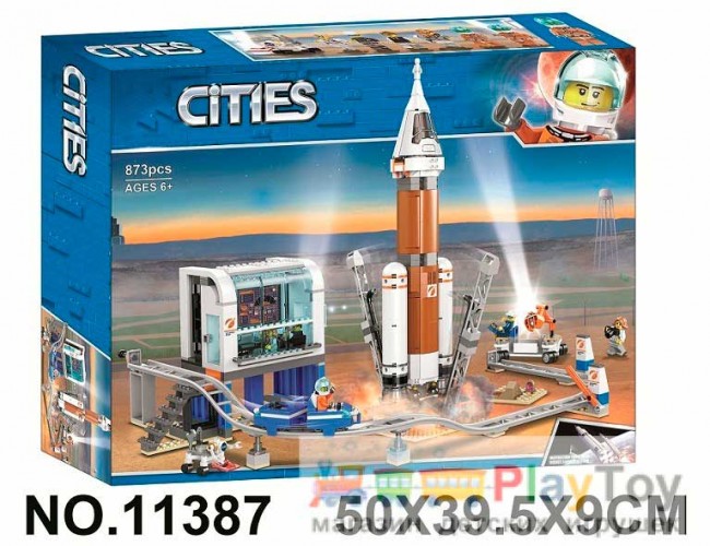 Конструктор «City» (11387) Ракета для запуска в далекий космос и пульт управления запуском, 873 детали - Аналог Сити 60228