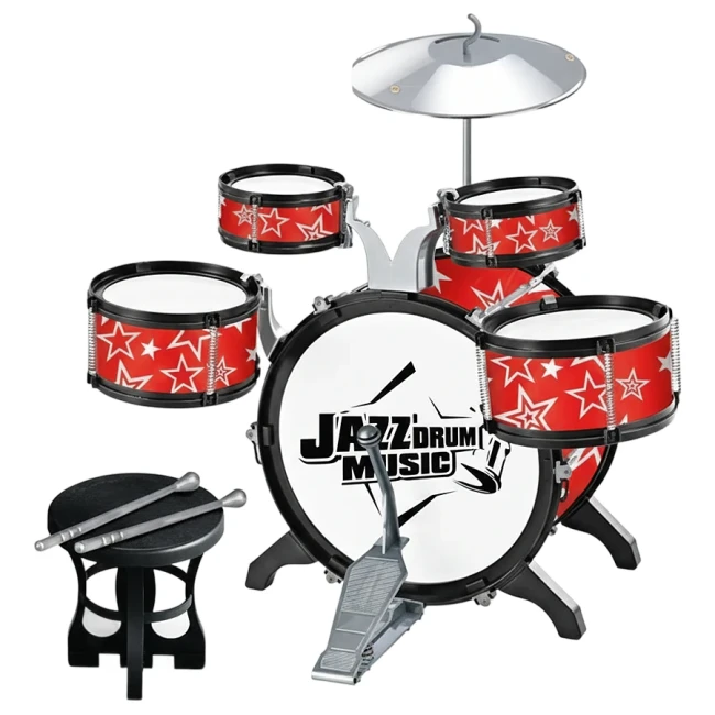 Детская барабанная установка Jazz Drum 1888 (4888, 5888) со стулом, 4 цвета