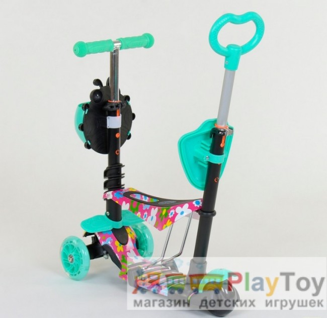 Самокат-біговів дитячий триколісний Best Scooter (43702) 5 в 1, є підсвічування коліс, PU-колеса, абстракція Самокат-біговів дитячий триколісний Best Scooter (43702) 5 в 1, є підсвічування коліс, PU-колеса, абстракція